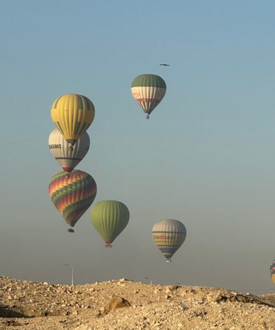Hot Air Balloon Over Luxor After Sunrise